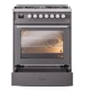 Professional Plus II 30 UP30WMPMG Freestanding Dual Fuel Range with 5 Sealed Burners Single Oven with Triple Glass Door with Stainless Steel knobs view 4