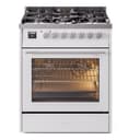 Professional Plus II 30 UP30WMPWH Freestanding Dual Fuel Range with 5 Sealed Burners Single Oven with Triple Glass Door with Stainless Steel knobs view 1
