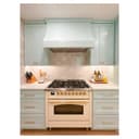 Nostalgie II 36 UP36FNMPAWB Freestanding Dual Fuel Range with 6 Sealed Burners with Griddle Single Oven with Triple Glass Door with Bronze knobs view 3