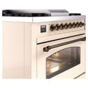 Nostalgie II 36 UP36FNMPAWB Freestanding Dual Fuel Range with 6 Sealed Burners with Griddle Single Oven with Triple Glass Door with Bronze knobs view 11
