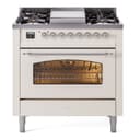 Nostalgie II 36 UP36FNMPAWC Freestanding Dual Fuel Range with 6 Sealed Burners with Griddle Single Oven with Triple Glass Door with Chrome knobs view 1