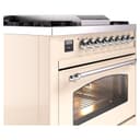 Nostalgie II 36 UP36FNMPAWC Freestanding Dual Fuel Range with 6 Sealed Burners with Griddle Single Oven with Triple Glass Door with Chrome knobs view 6