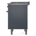 Nostalgie II 36 UP36FNMPBGB Freestanding Dual Fuel Range with 6 Sealed Burners with Griddle Single Oven with Triple Glass Door with Bronze knobs view 9