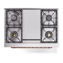 Nostalgie II 36 UP36FNMPBGP Freestanding Dual Fuel Range with 6 Sealed Burners with Griddle Single Oven with Triple Glass Door with Copper knobs view 7
