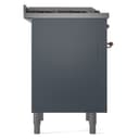 Nostalgie II 36 UP36FNMPBGP Freestanding Dual Fuel Range with 6 Sealed Burners with Griddle Single Oven with Triple Glass Door with Copper knobs view 8