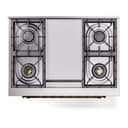 Nostalgie II 36 UP36FNMPBKB Freestanding Dual Fuel Range with 6 Sealed Burners with Griddle Single Oven with Triple Glass Door with Bronze knobs view 7
