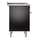 Nostalgie II 36 UP36FNMPBKG Freestanding Dual Fuel Range with 6 Sealed Burners with Griddle Single Oven with Triple Glass Door with Brass knobs view 8