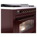Nostalgie II 36 UP36FNMPBUB Freestanding Dual Fuel Range with 6 Sealed Burners with Griddle Single Oven with Triple Glass Door with Bronze knobs view 6
