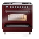 Nostalgie II 36 UP36FNMPBUC Freestanding Dual Fuel Range with 6 Sealed Burners with Griddle Single Oven with Triple Glass Door with Chrome knobs view 5