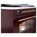 Nostalgie II 36 UP36FNMPBUP Freestanding Dual Fuel Range with 6 Sealed Burners with Griddle Single Oven with Triple Glass Door with Copper knobs view 6