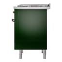 Nostalgie II 36 UP36FNMPEGB Freestanding Dual Fuel Range with 6 Sealed Burners with Griddle Single Oven with Triple Glass Door with Bronze knobs view 9