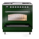 Nostalgie II 36 UP36FNMPEGC Freestanding Dual Fuel Range with 6 Sealed Burners with Griddle Single Oven with Triple Glass Door with Chrome knobs view 5