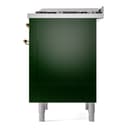 Nostalgie II 36 UP36FNMPEGG Freestanding Dual Fuel Range with 6 Sealed Burners with Griddle Single Oven with Triple Glass Door with Brass knobs view 9