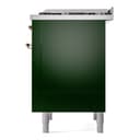 Nostalgie II 36 UP36FNMPEGG Freestanding Dual Fuel Range with 6 Sealed Burners with Griddle Single Oven with Triple Glass Door with Brass knobs view 9