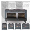 Nostalgie II 36 UP36FNMPEGP Freestanding Dual Fuel Range with 6 Sealed Burners with Griddle Single Oven with Triple Glass Door with Copper knobs view 2