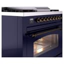 Nostalgie II 36 UP36FNMPMBB Freestanding Dual Fuel Range with 6 Sealed Burners with Griddle Single Oven with Triple Glass Door with Bronze knobs view 6