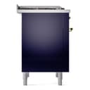 Nostalgie II 36 UP36FNMPMBG Freestanding Dual Fuel Range with 6 Sealed Burners with Griddle Single Oven with Triple Glass Door with Brass knobs view 8