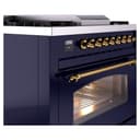 Nostalgie II 36 UP36FNMPMBG Freestanding Dual Fuel Range with 6 Sealed Burners with Griddle Single Oven with Triple Glass Door with Brass knobs view 6