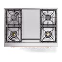 Nostalgie II 36 UP36FNMPMBP Freestanding Dual Fuel Range with 6 Sealed Burners with Griddle Single Oven with Triple Glass Door with Copper knobs view 7