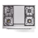 Nostalgie II 36 UP36FNMPMGC Freestanding Dual Fuel Range with 6 Sealed Burners with Griddle Single Oven with Triple Glass Door with Chrome knobs view 7