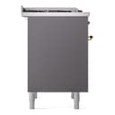 Nostalgie II 36 UP36FNMPMGG Freestanding Dual Fuel Range with 6 Sealed Burners with Griddle Single Oven with Triple Glass Door with Brass knobs view 8