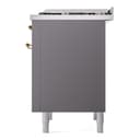 Nostalgie II 36 UP36FNMPMGG Freestanding Dual Fuel Range with 6 Sealed Burners with Griddle Single Oven with Triple Glass Door with Brass knobs view 9
