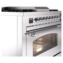 Nostalgie II 36 UP36FNMPSSC Freestanding Dual Fuel Range with 6 Sealed Burners with Griddle Single Oven with Triple Glass Door with Chrome knobs view 6