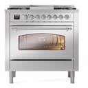 Nostalgie II Series 36 inch Freestanding Dual Fuel Range with Natural Gas, 6 Sealed Burners, 3.5 cu. ft. Total Oven Capacity, Griddle, Convection Oven, Continuous Grates, Storage Drawer, with Chrome Trim view 3
