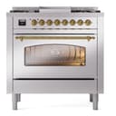 Professional Plus II Series 36 inch Freestanding Dual Fuel Range with Natural Gas, 6 Sealed Burners, 3.5 cu. ft. Total Oven Capacity, Griddle, Convection Oven, Continuous Grates, Storage Drawer, with Brass Trim view 3