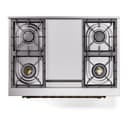 Nostalgie II 36 UP36FNMPWHB Freestanding Dual Fuel Range with 6 Sealed Burners with Griddle Single Oven with Triple Glass Door with Bronze knobs view 7