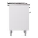 Nostalgie II 36 UP36FNMPWHC Freestanding Dual Fuel Range with 6 Sealed Burners with Griddle Single Oven with Triple Glass Door with Chrome knobs view 8