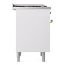 Nostalgie II 36 UP36FNMPWHG Freestanding Dual Fuel Range with 6 Sealed Burners with Griddle Single Oven with Triple Glass Door with Brass knobs view 8