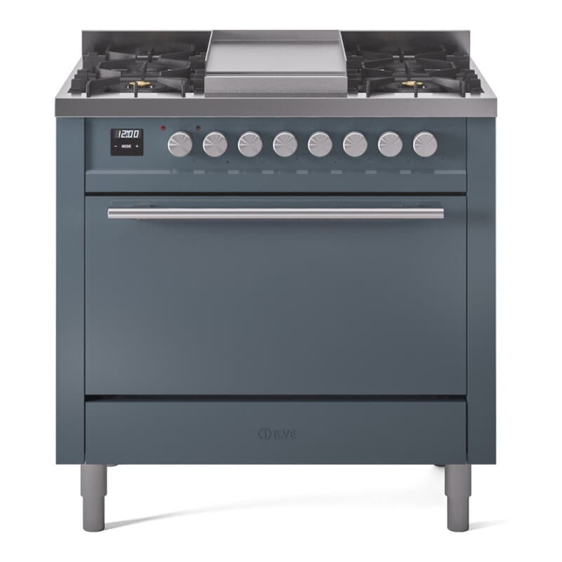 Professional Plus II 36 UP36FQMPBG Freestanding Dual Fuel Range with 6 Sealed Burners with Griddle Single Oven with Solid Door with Stainless Steel knobs