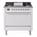Professional Plus II 36 UP36FQMPWH Freestanding Dual Fuel Range with 6 Sealed Burners with Griddle Single Oven with Solid Door with Stainless Steel knobs view 1