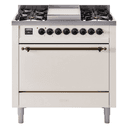 Nostalgie II 36 UP36FQNMPAWB Freestanding Dual Fuel Range with 6 Sealed Burners with Griddle Single Oven with Solid Door with Bronze knobs view 1