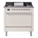 Nostalgie II 36 UP36FQNMPAWC Freestanding Dual Fuel Range with 6 Sealed Burners with Griddle Single Oven with Solid Door with Chrome knobs view 1