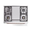 Nostalgie II 36 UP36FQNMPAWP Freestanding Dual Fuel Range with 6 Sealed Burners with Griddle Single Oven with Solid Door with Copper knobs view 3