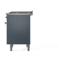 Nostalgie II 36 UP36FQNMPBGG Freestanding Dual Fuel Range with 6 Sealed Burners with Griddle Single Oven with Solid Door with Brass knobs view 5