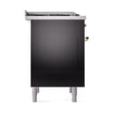 Nostalgie II 36 UP36FQNMPBKG Freestanding Dual Fuel Range with 6 Sealed Burners with Griddle Single Oven with Solid Door with Brass knobs view 4