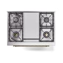 Nostalgie II 36 UP36FQNMPBKG Freestanding Dual Fuel Range with 6 Sealed Burners with Griddle Single Oven with Solid Door with Brass knobs view 3