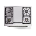 Nostalgie II 36 UP36FQNMPMGB Freestanding Dual Fuel Range with 6 Sealed Burners with Griddle Single Oven with Solid Door with Bronze knobs view 3