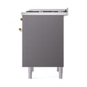 Nostalgie II 36 UP36FQNMPMGG Freestanding Dual Fuel Range with 6 Sealed Burners with Griddle Single Oven with Solid Door with Brass knobs view 5