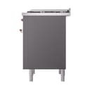 Nostalgie II 36 UP36FQNMPMGP Freestanding Dual Fuel Range with 6 Sealed Burners with Griddle Single Oven with Solid Door with Copper knobs view 5