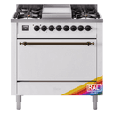 Nostalgie II 36 UP36FQNMPRAB Freestanding Dual Fuel Range with 6 Sealed Burners with Griddle Single Oven with Solid Door with Bronze knobs view 1