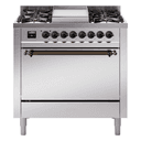 Nostalgie II 36 UP36FQNMPSSB Freestanding Dual Fuel Range with 6 Sealed Burners with Griddle Single Oven with Solid Door with Bronze knobs view 1