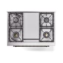 Nostalgie II 36 UP36FQNMPSSB Freestanding Dual Fuel Range with 6 Sealed Burners with Griddle Single Oven with Solid Door with Bronze knobs view 3