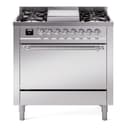 Nostalgie II 36 UP36FQNMPSSC Freestanding Dual Fuel Range with 6 Sealed Burners with Griddle Single Oven with Solid Door with Chrome knobs view 1