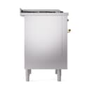 Nostalgie II 36 UP36FQNMPSSG Freestanding Dual Fuel Range with 6 Sealed Burners with Griddle Single Oven with Solid Door with Brass knobs view 4