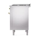 Nostalgie II 36 UP36FQNMPSSG Freestanding Dual Fuel Range with 6 Sealed Burners with Griddle Single Oven with Solid Door with Brass knobs view 5