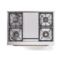 Nostalgie II 36 UP36FQNMPSSP Freestanding Dual Fuel Range with 6 Sealed Burners with Griddle Single Oven with Solid Door with Copper knobs view 3